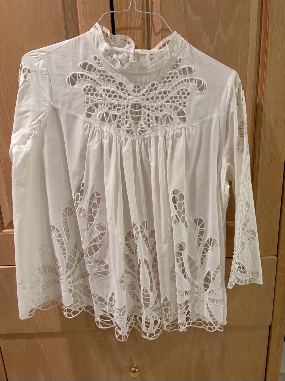 Harlyn White Lace Cutout Women's Blouse